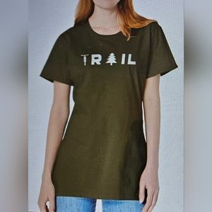 Mountain Bike Trail Women's T-shirt X-Sm Olive Green